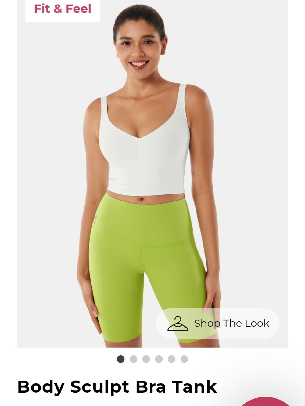 Fanka White Body Sculpt Bra Tank - V-Neck Crop Top
